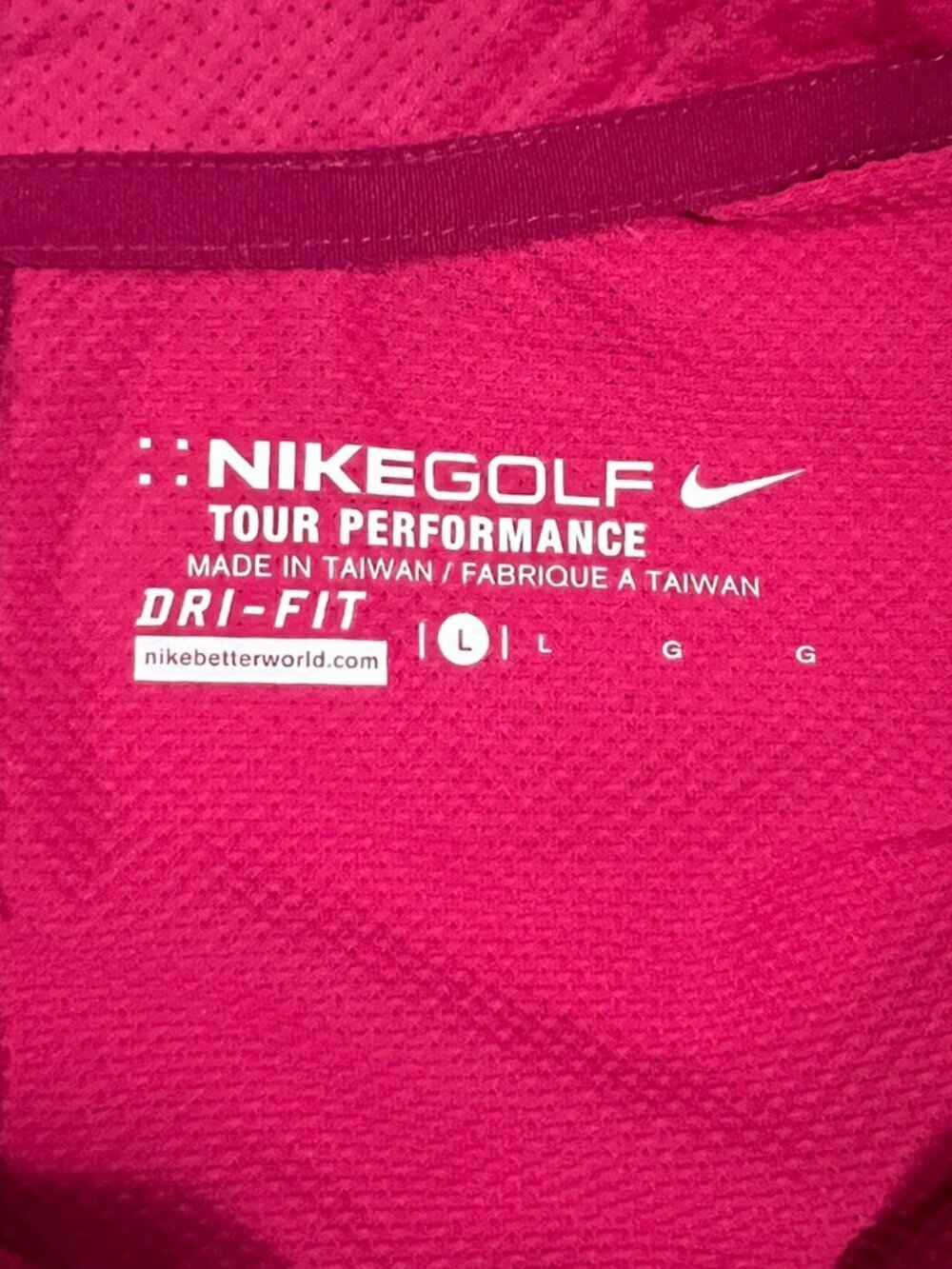 Nike Golf Dri-FIT Tour Performance Pink Short Sleeve Polo Shirt Women's Large - Picture 4 of 4